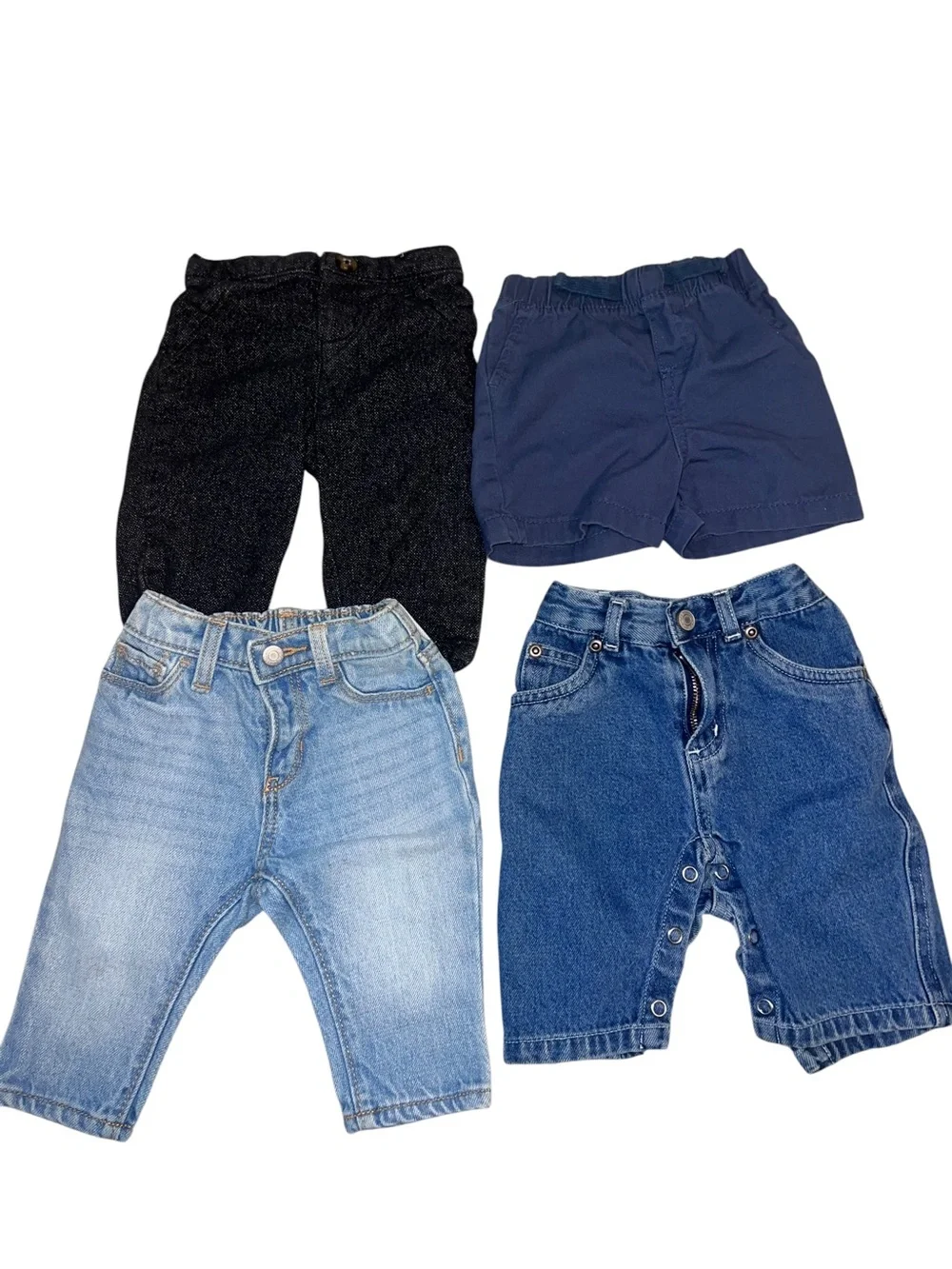 Old Navy baby jeans & short bundle - Black, Navy, Light Blue, Dark Blue